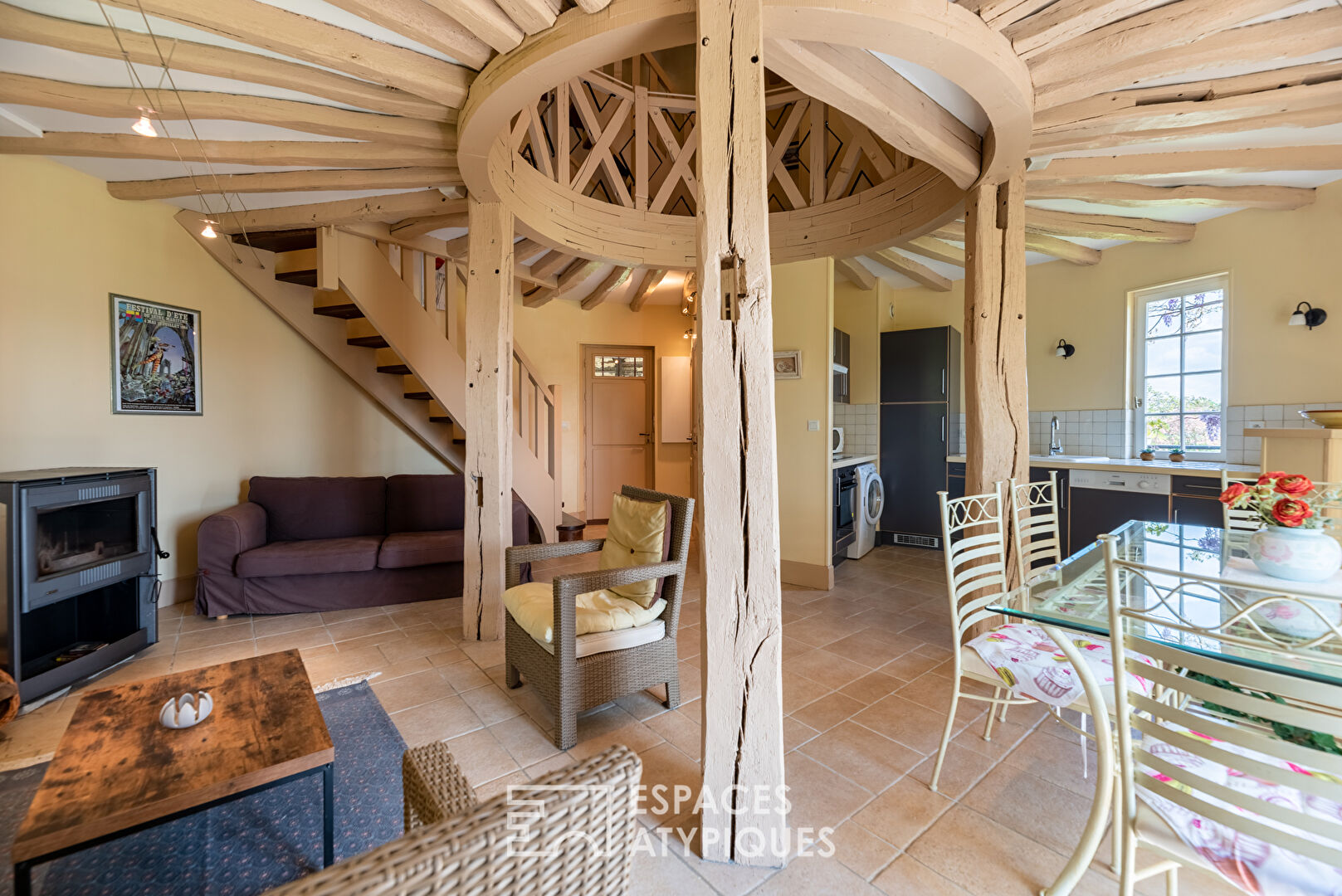 Old furnished mill in a green environment