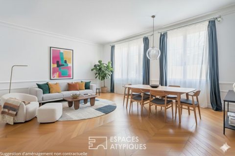 Appartement bourgeois avec véranda face au parc des Buttes Chaumont