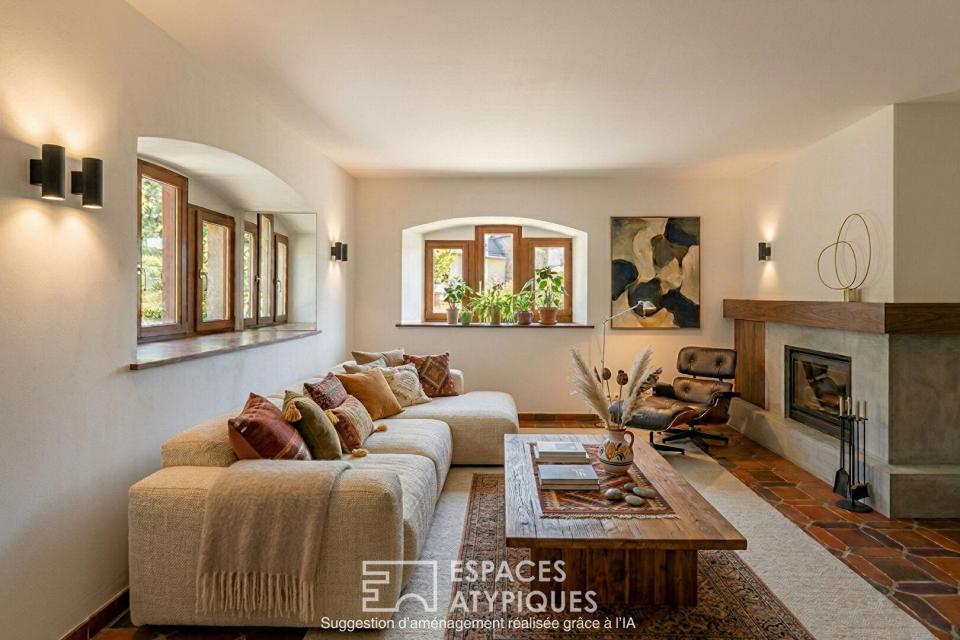 Maison à colombages du XVIe siècle et sa cour pavée