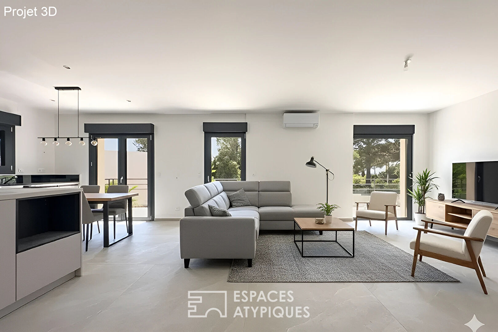 Villa style californien avec piscine balinaise