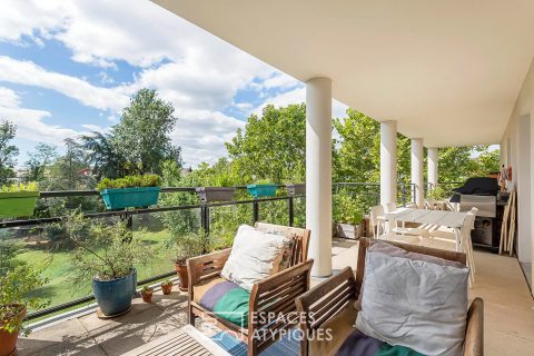 Toit terrasse familial au coeur d’un parc