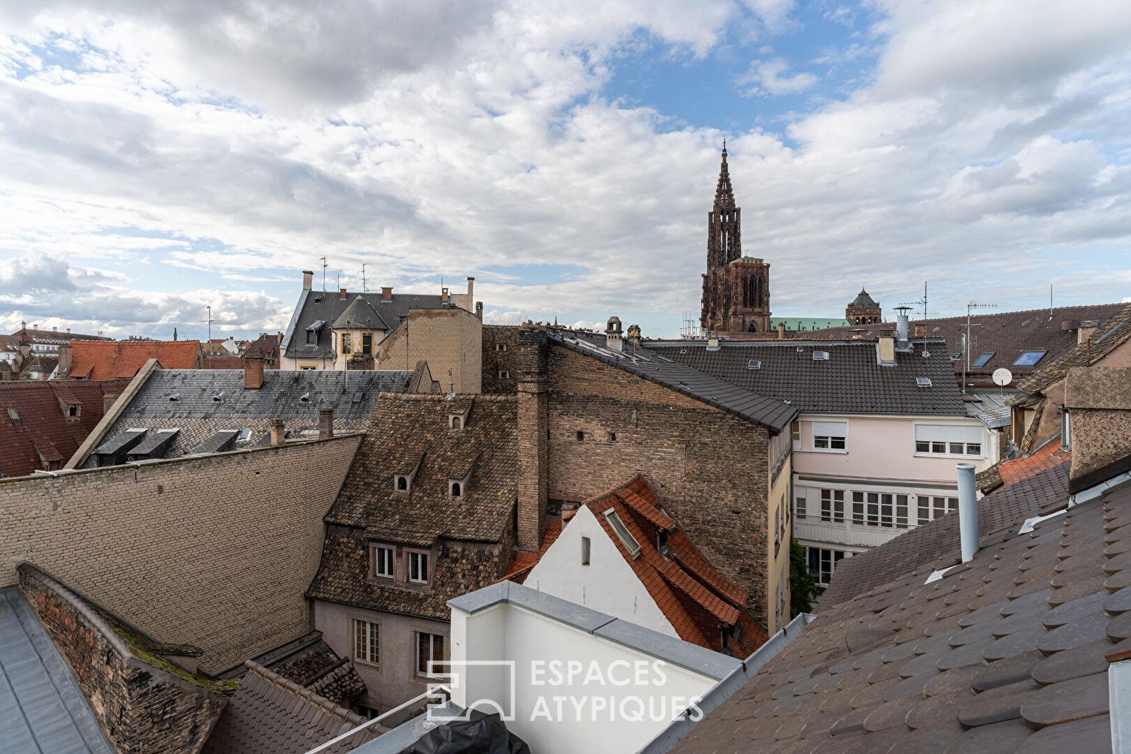 Appartement avec ascenseur privatif et sa terrasse vue Cathédrale