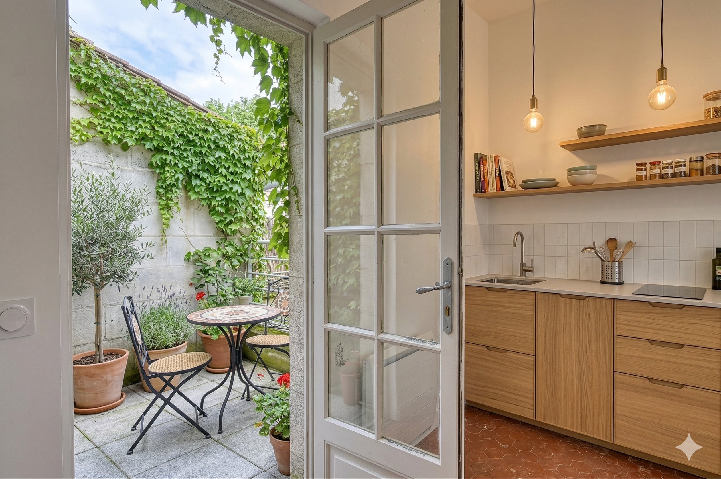 Appartement duplex rénové en coeur de ville avec terrasse