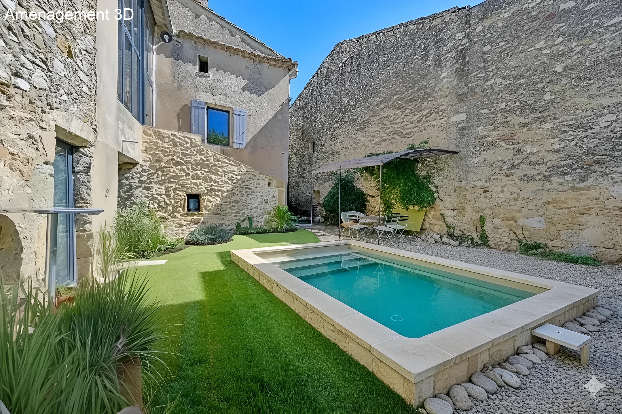 Maison en pierre du XIXe siècle entièrement rénovée avec extérieur