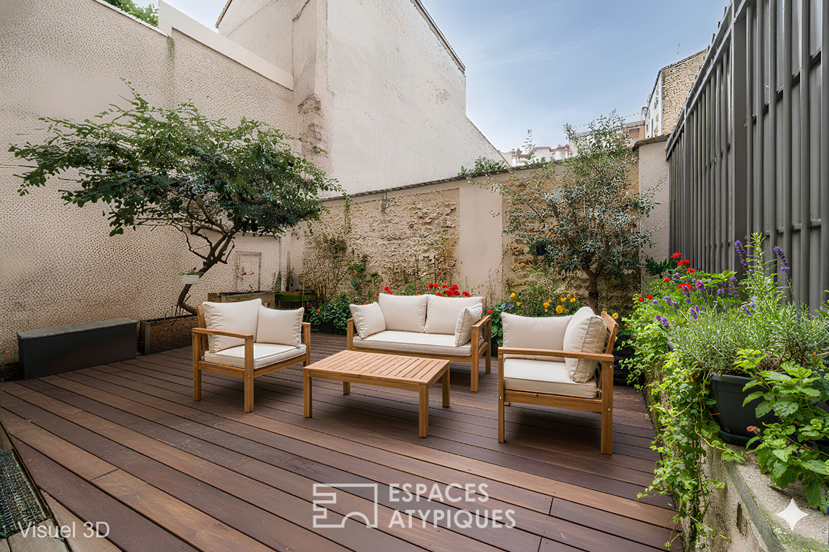 Rez-de-jardin rénové à proximité de la Seine et du village Saint-Charles