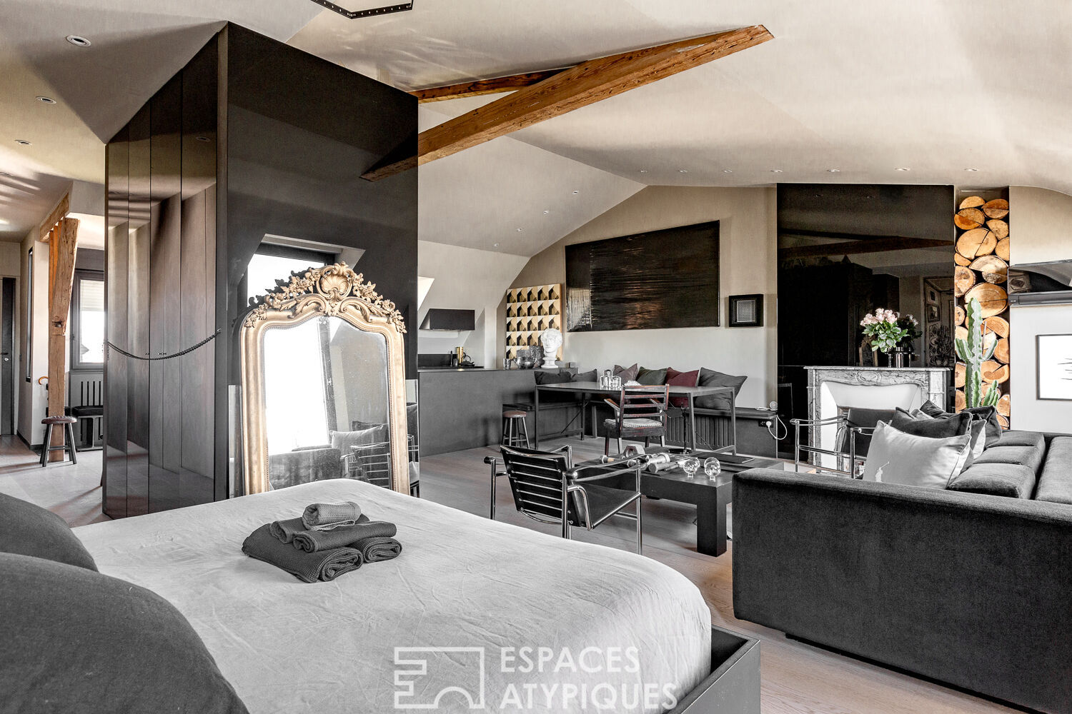 Dernier étage traversant avec extérieurs et vues – Louvre – Rivoli