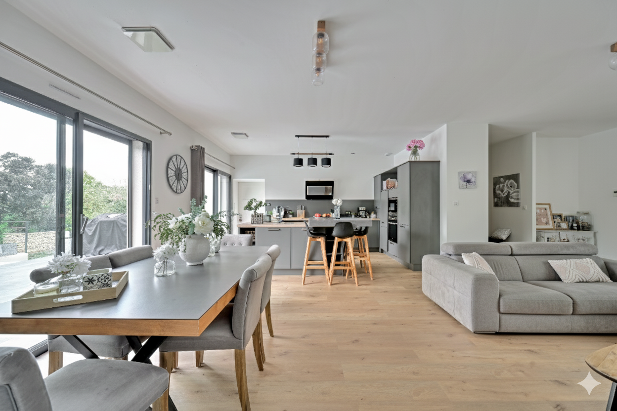 Villa contemporaine de plain-pied avec piscine à débordement – Collines Ouest