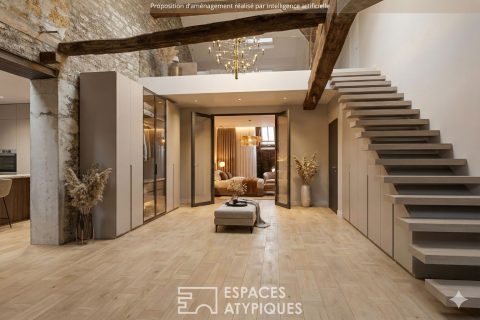 Plateau à aménager avec son garage dans un hôtel particulier du XVIIIe