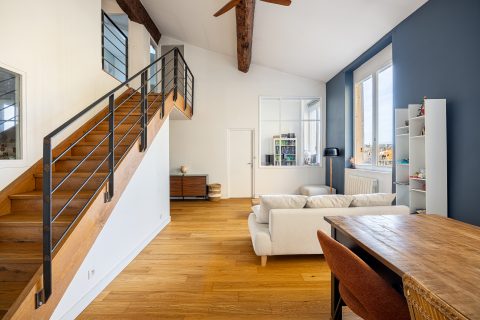 Duplex meublé et équipé avec vue Saône