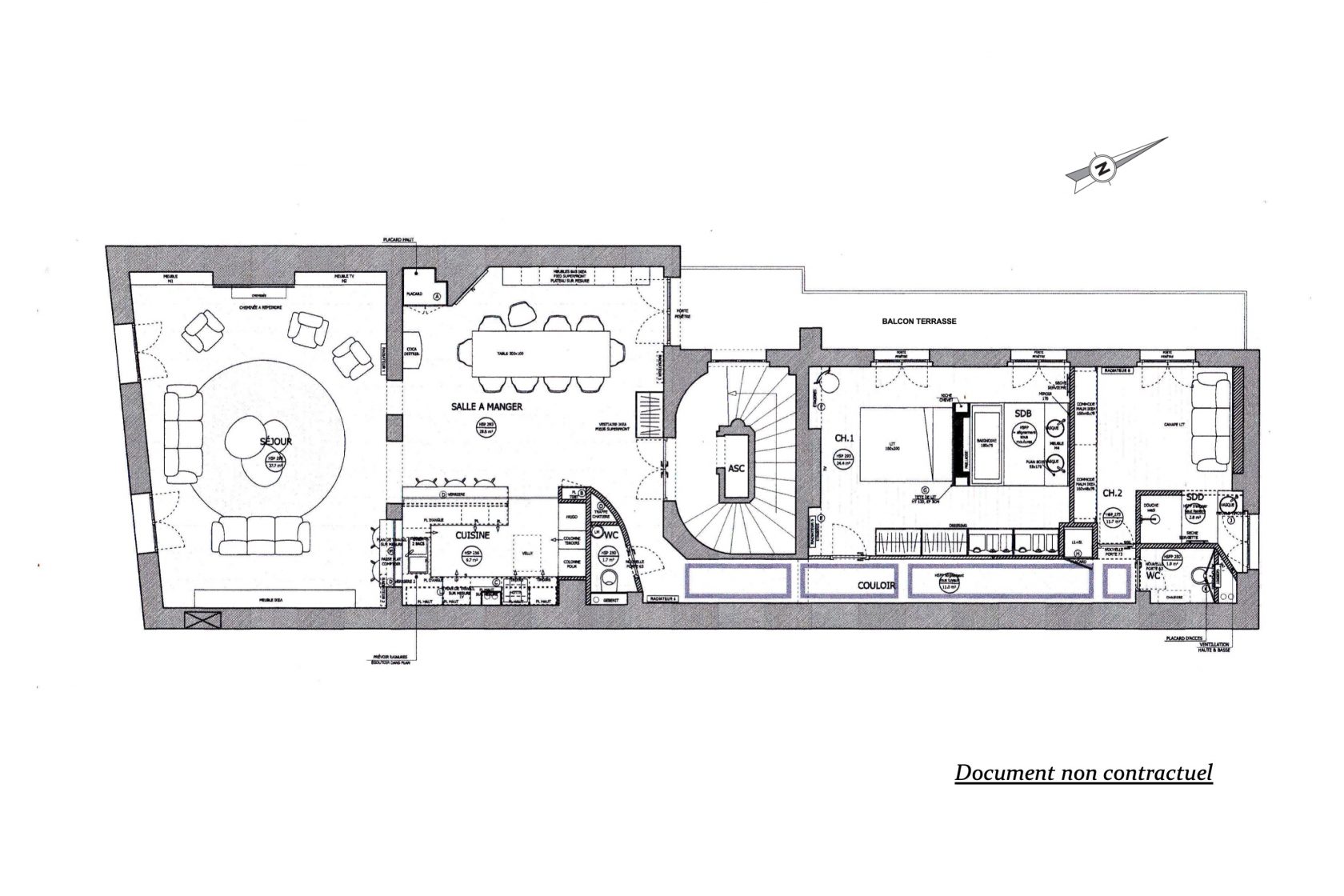 Apartment with terrace-balcony in the Cité Yves Klein