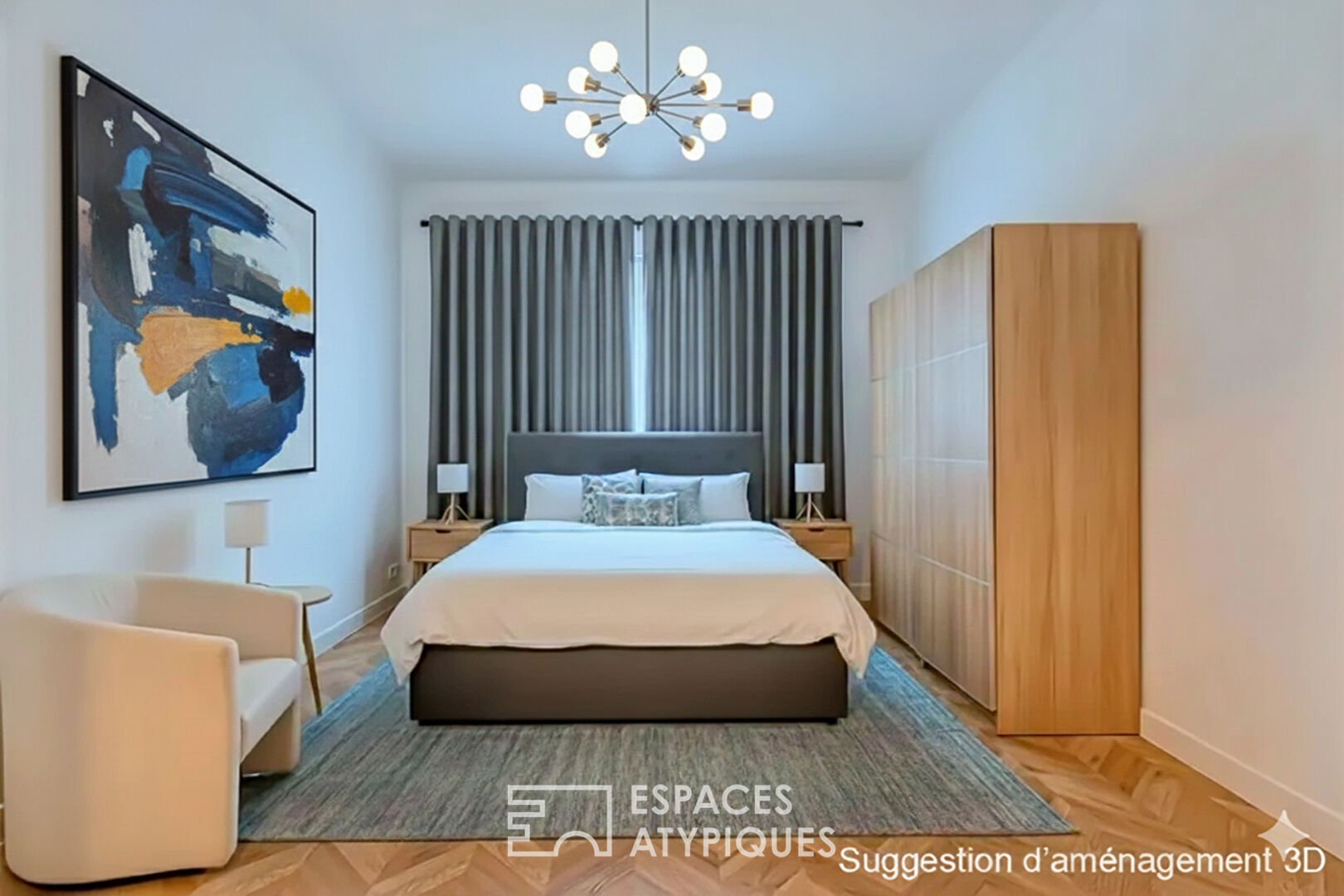 Appartement de 4 pièces traversant avec terrasse sur la Rue de France