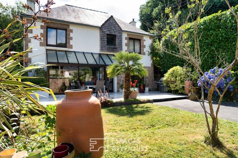 Family home bathed in light