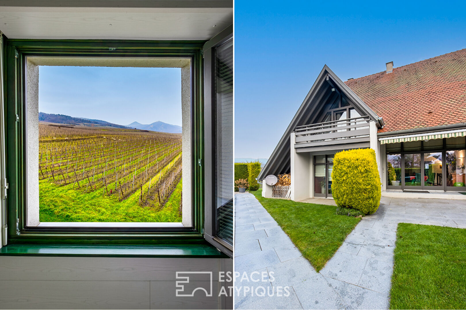 Architect-designed house with swimming pool at the foot of the Grands Crus