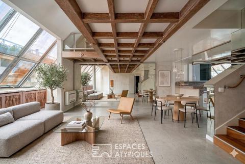 Atelier en dernier étage rue du Moulin Vert