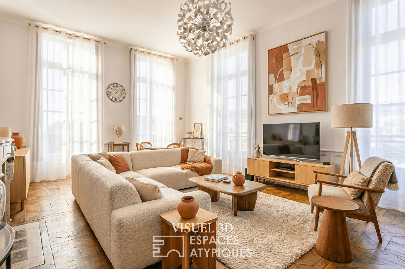 Appartement élégant et raffiné (140 m²) avec balcon 1er étage – Nantes