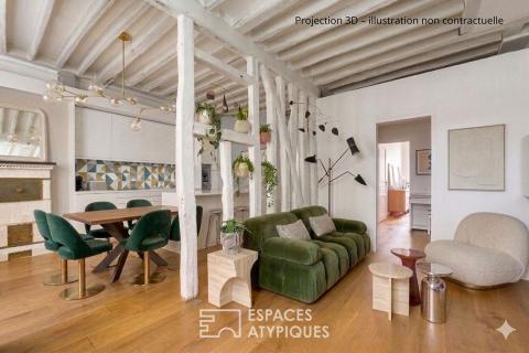 Appartement traversant et rénové au coeur du quartier des Enfants Rouges