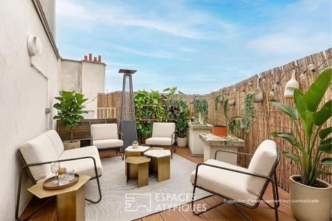 Upper floor apartment with terrace and no overlooking neighbors – Montorgueil district