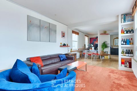 Étage élevé traversant avec terrasse – Quartier Montorgueil