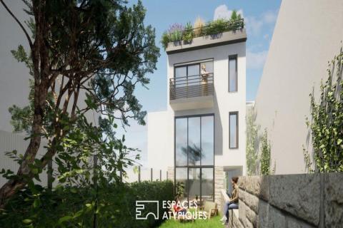 Maison neuve avec toit terrasse