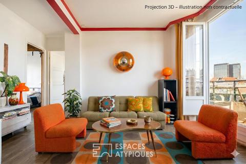 Dernier étage avec ascenseur et balcon