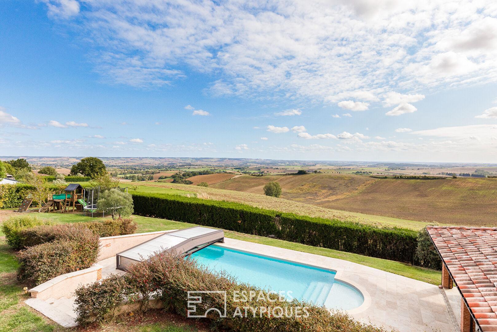 Maison avec piscine, pool house et grands espaces proche de Beaumont de Lomagne