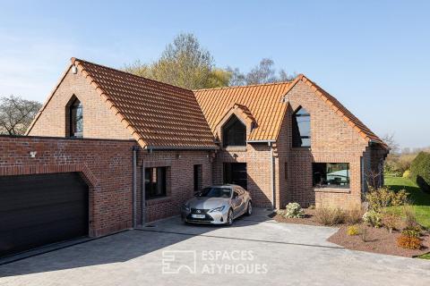 Contemporary architect-designed house with swimming pool and garden