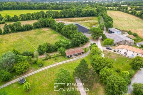 Propriété en pierre avec installations équestres, logements insolites et Spa