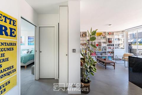 Boulogne Nord, dernier étage esprit loft avec Rooftop confidentiel.