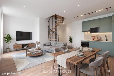 Duplex rénové à Lyon 8e.