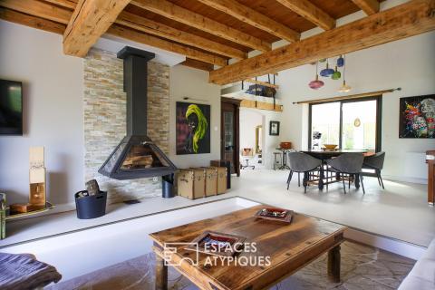 Renovated property with swimming pool in a landscaped setting