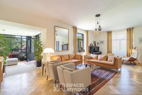 Renovated mansion with a picturesque garden