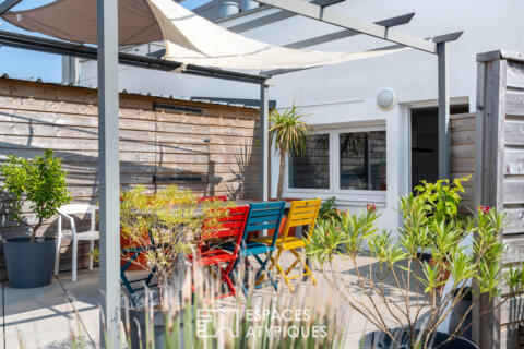 Île de Nantes : Toit-terrasse d&rsquo;exception de 80 m² de plain-pied en dernier étage