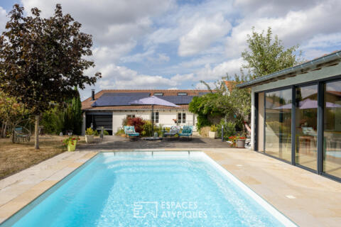 Maison lorraine à la rénovation élégante et sa piscine