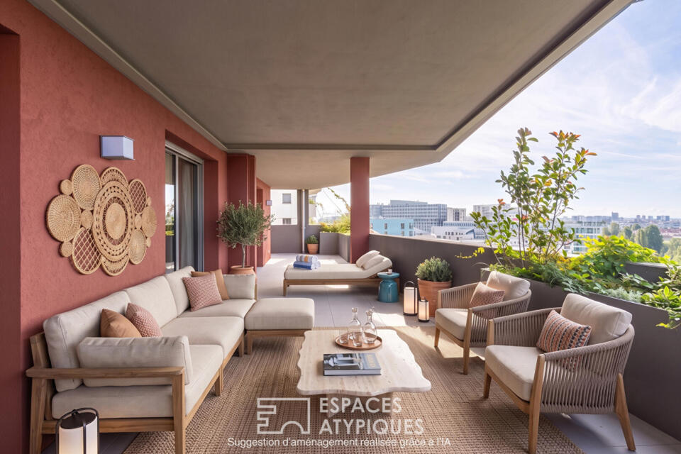 Appartement avec terrasse et vue contemplative