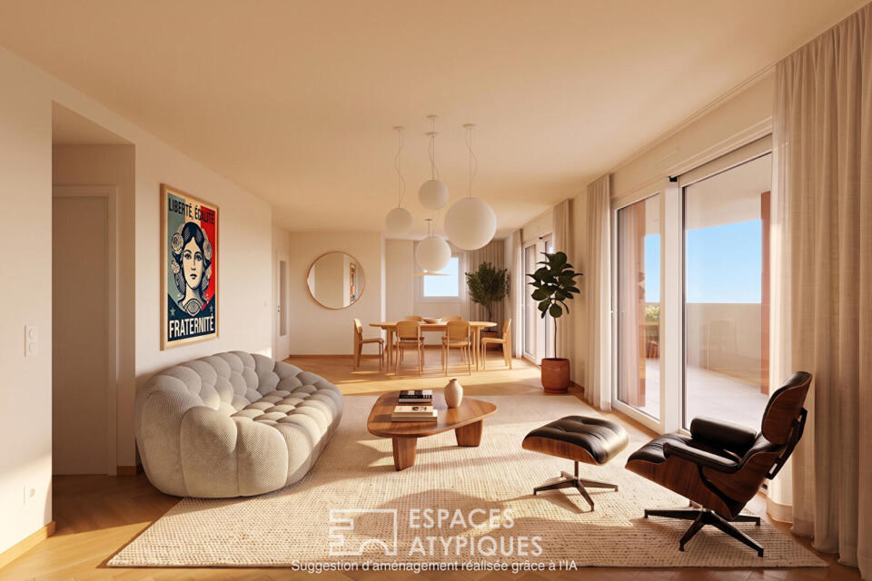 Appartement avec terrasse et vue contemplative