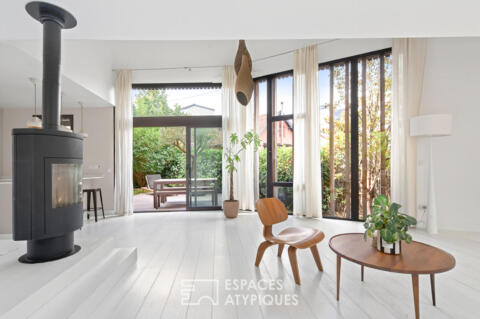 Maison contemporaine en ossature bois avec jardin et terrasse