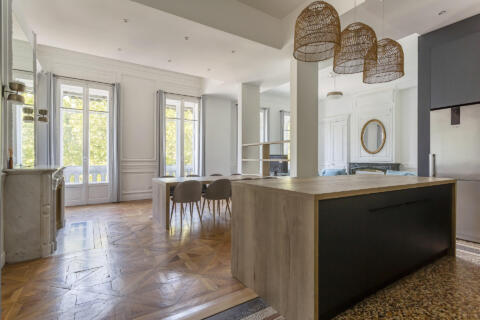 Appartement bourgeois meublé avec vue Rhône