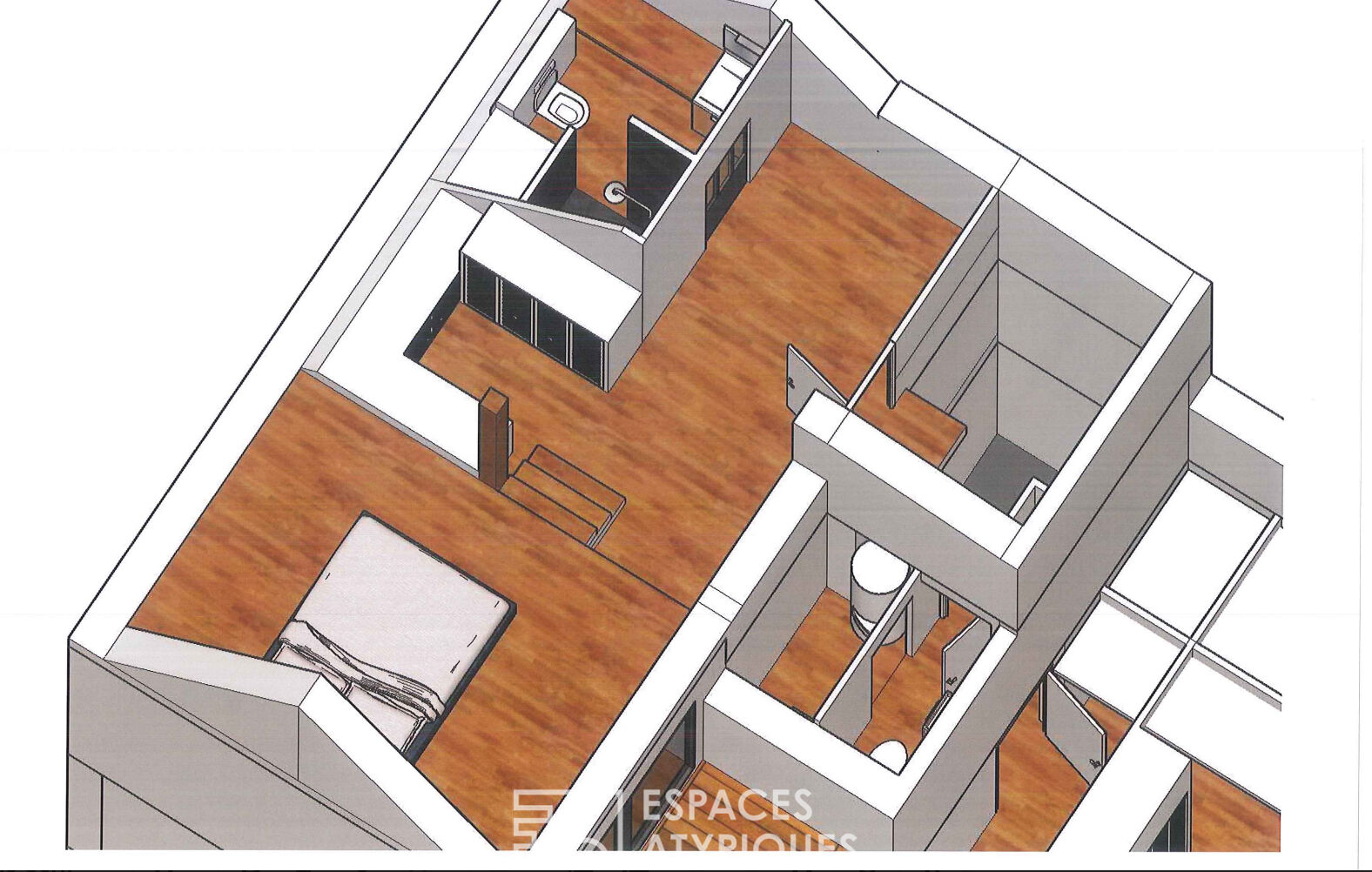 Triplex avec terrasse, proche de La Loire, à réhabiliter