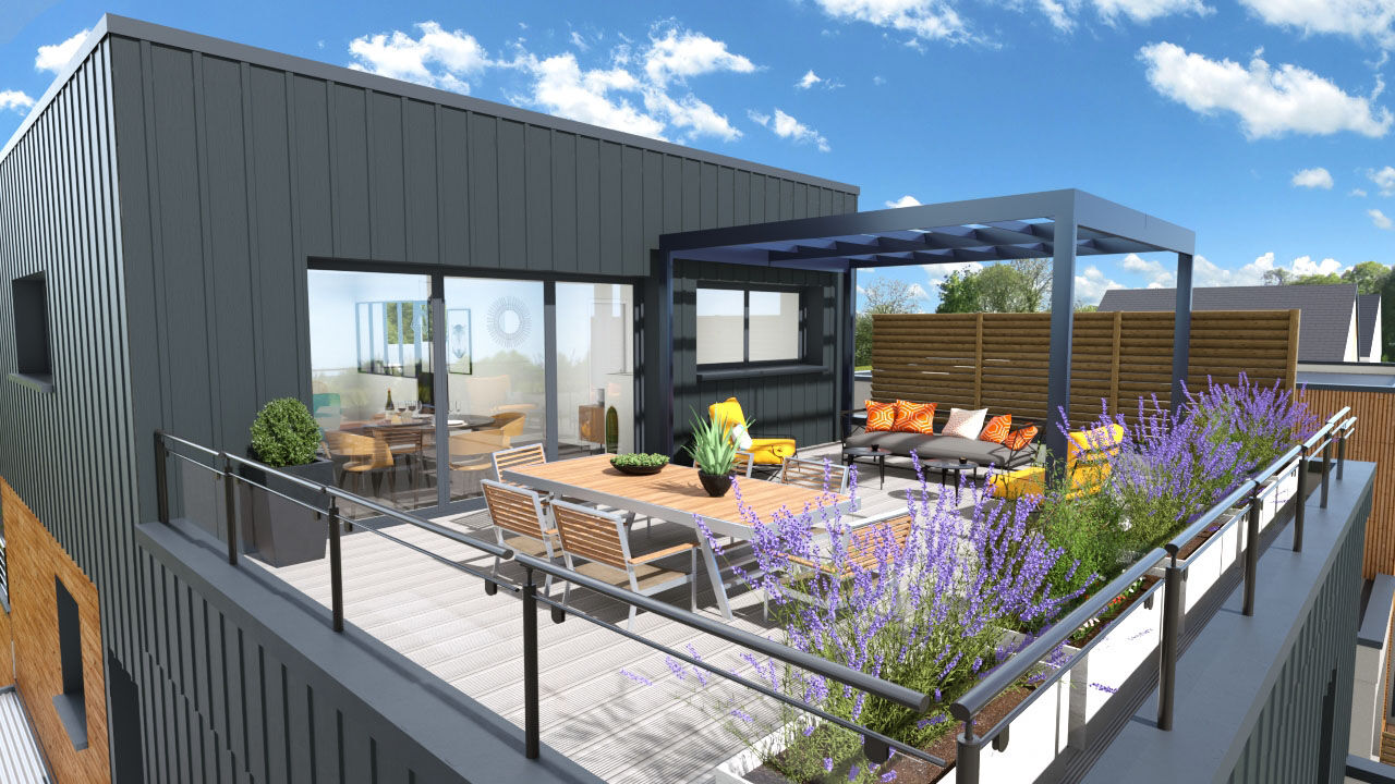 Duplex avec toit terrasse dans un écrin de verdure