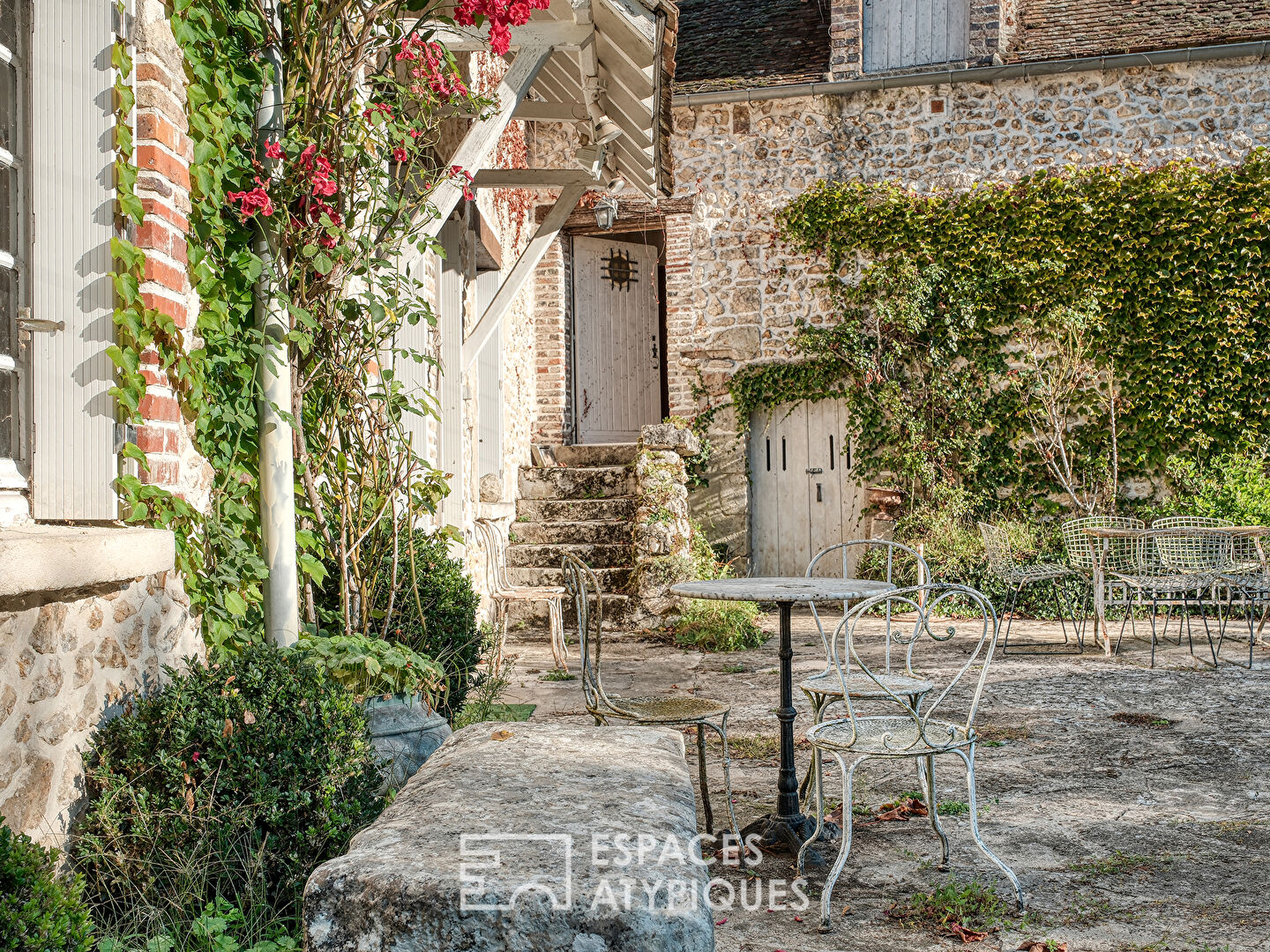 Character house with garden and fishpond