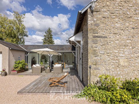 Stone house and its landscaped garden