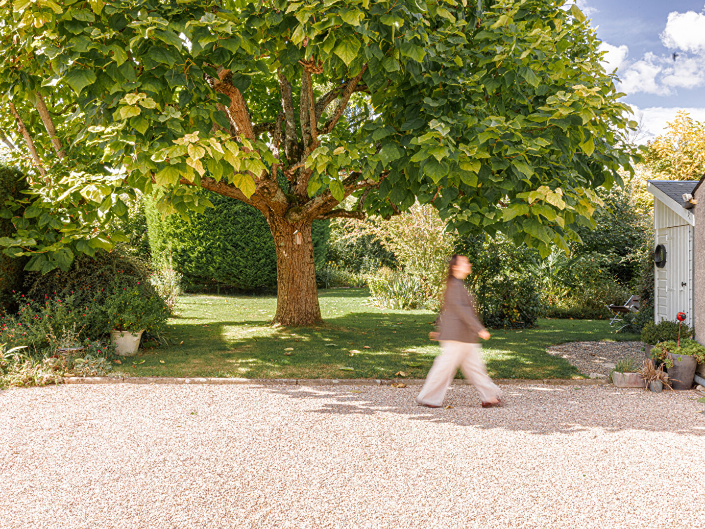Stone house and its landscaped garden