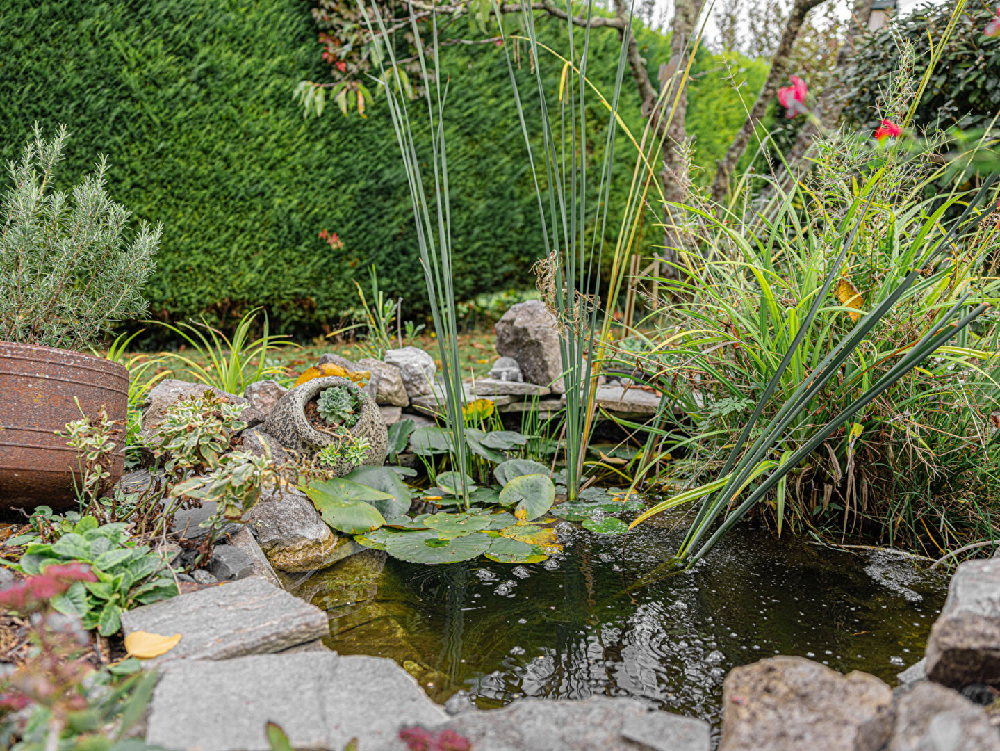 Stone house and its landscaped garden