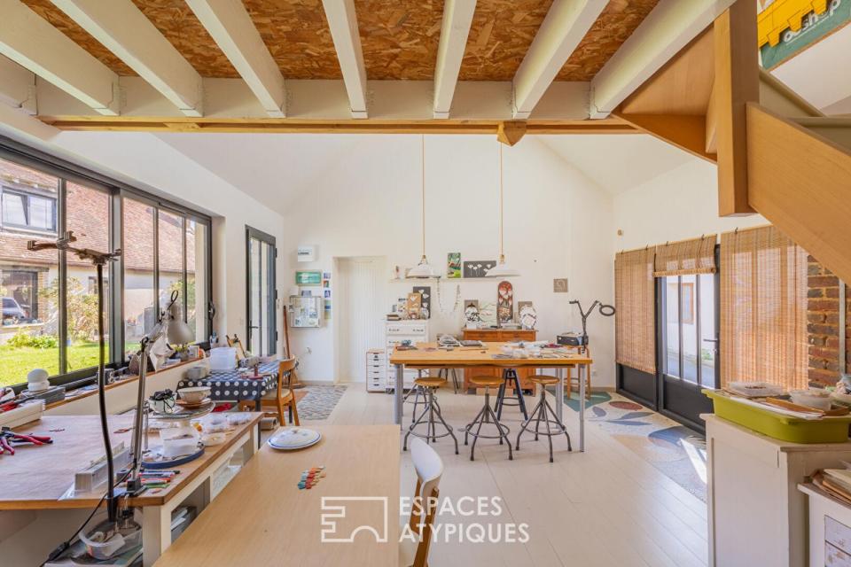 Longère de caractère et son atelier d'Artiste