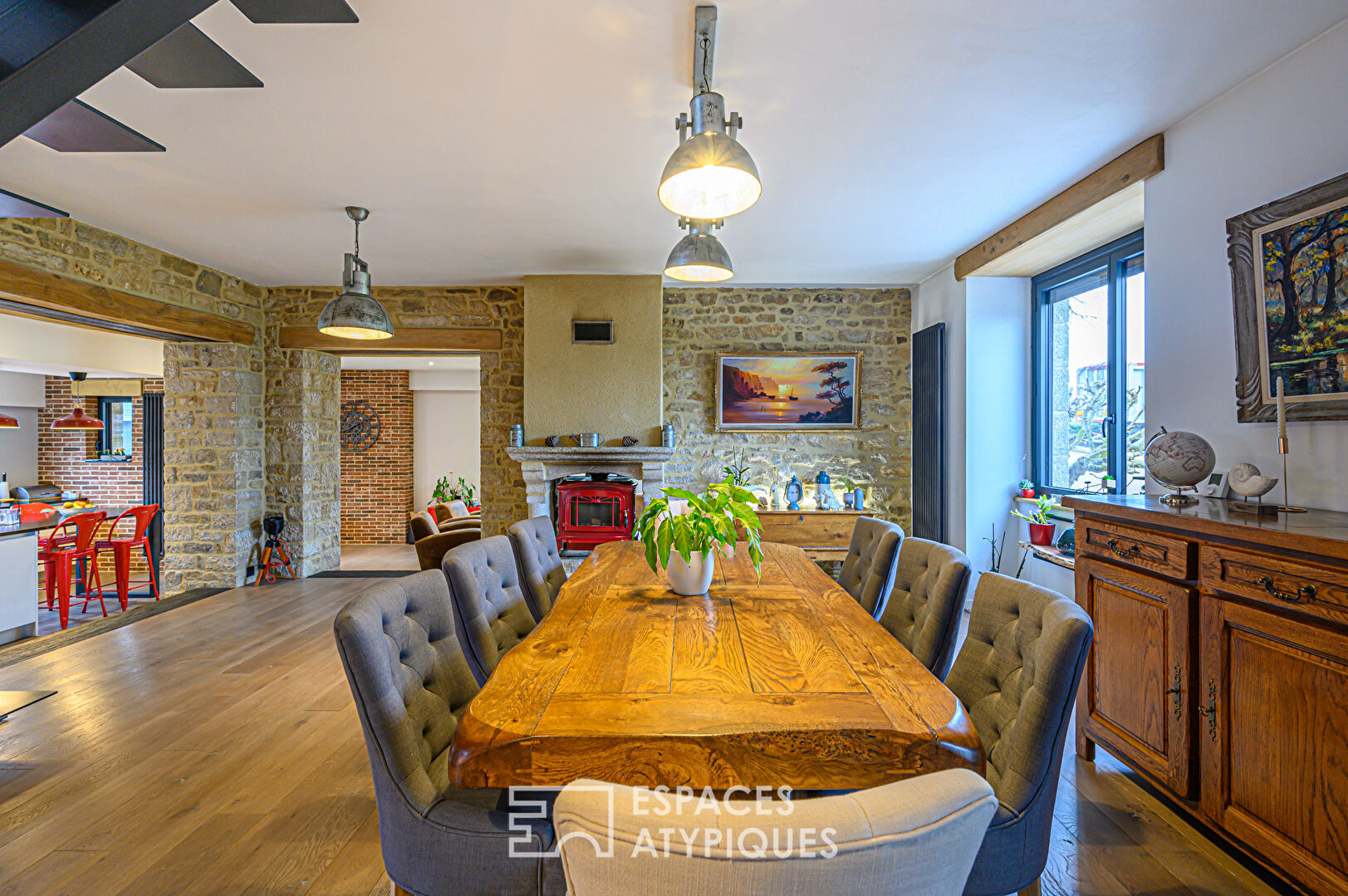 Renovated farmhouse and its outbuildings