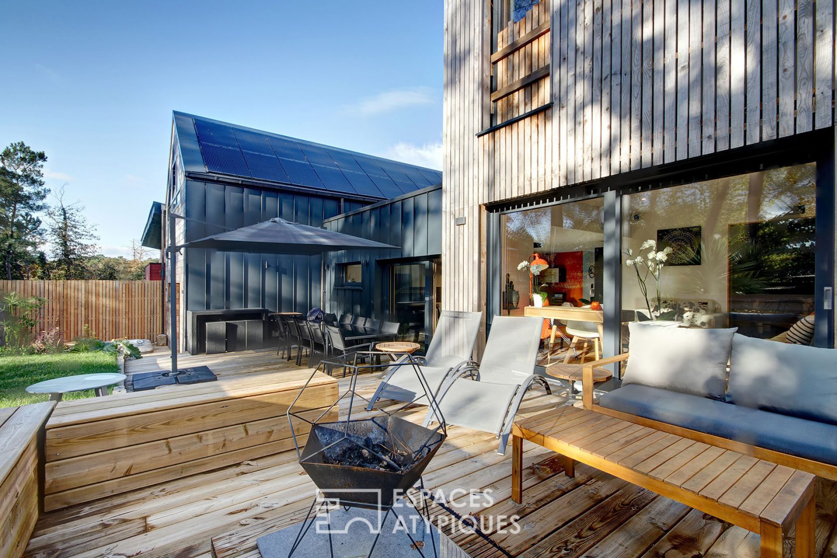 Passive wood frame house on the golf course