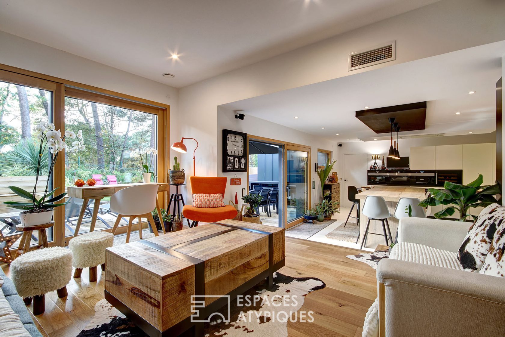 Passive wood frame house on the golf course