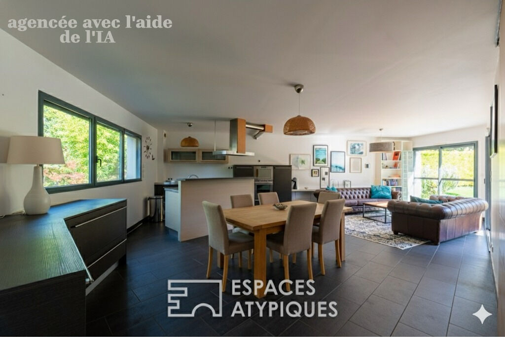 Maison d’architecte avec terrasse et jardin