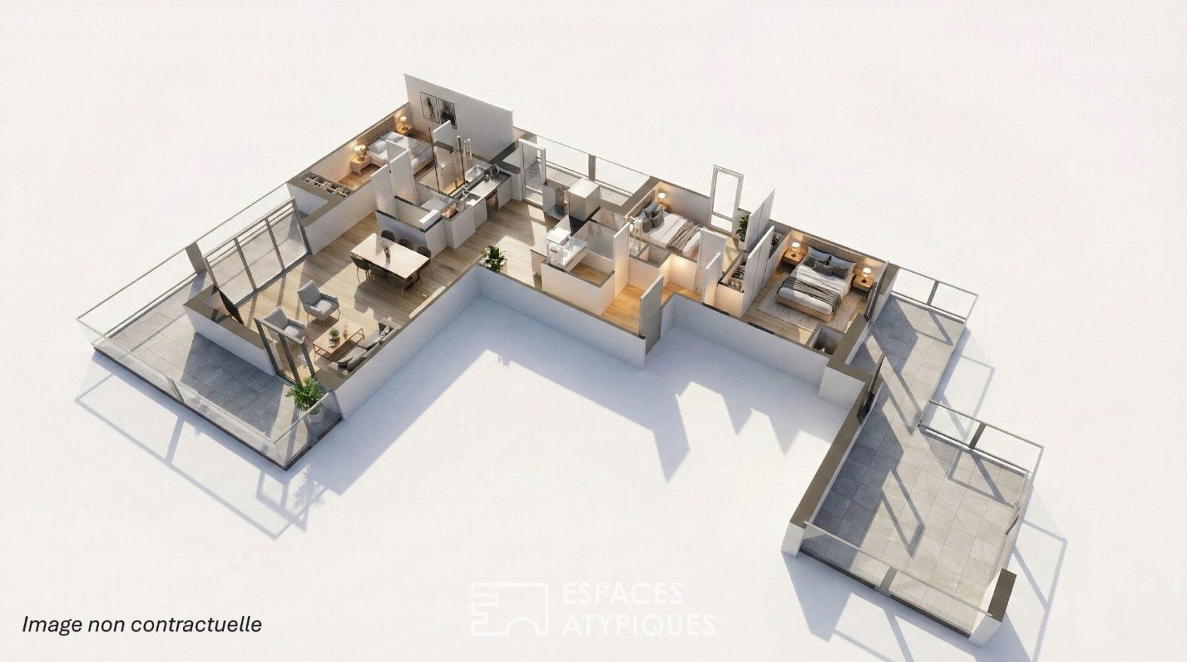 Appartement type villa sur le toit