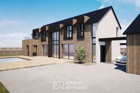 Maison d’architecte avec piscine à cinq minutes au Sud de Fougères